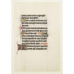 Manuscript leaf on vellum from a Dutch Book of Hours.