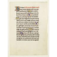 Old map image download for Leaf on vellum, from a manuscript book of hours.