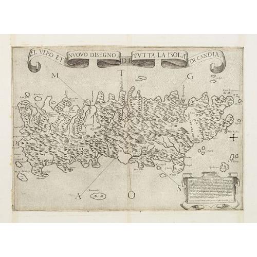 Old map image download for [Crete] EL VERO ET NVOVO DISEGNO, DI TVTTA LA ISOLA, DI CANDIA.