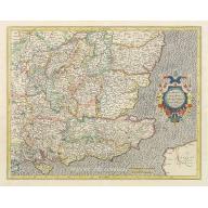 Old, Antique map image download for Warwicum, Northhamtonia, Huntingdonia, Cantabrigia..