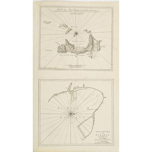 Old map image download for [2 charts] Kaart van Pulo Condor, of het Eiland Condor.. / Paskaart van de Baay van Padaran op de Kust van Tsiompa..