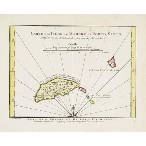 Old map image download for Carte des Isles de Madere et Porto Santo.