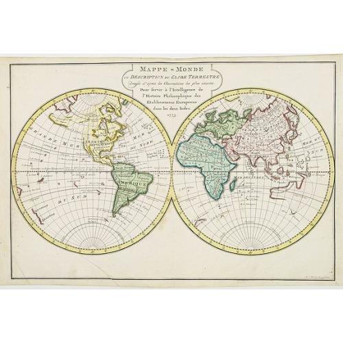 Old map image download for Mappe-Monde ou Description du Globe Terrestre.