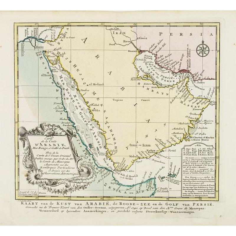 Carte de la Coste d'Arabie.