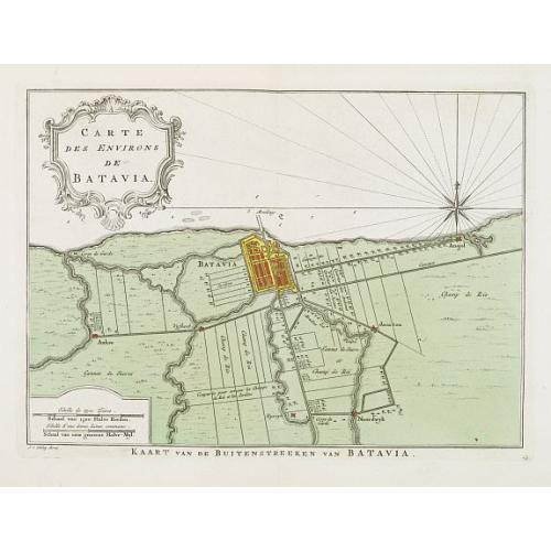 Old map image download for Carte Des Environs de Batavia.