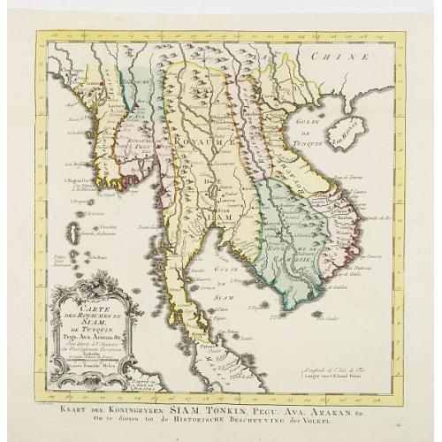 Old map image download for Carte Des Royaumes de Siam, de Runquin, Pegu. Ava..