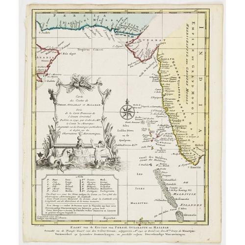 Old map image download for Carte des Costes de Perse Guzarat et Malabar.