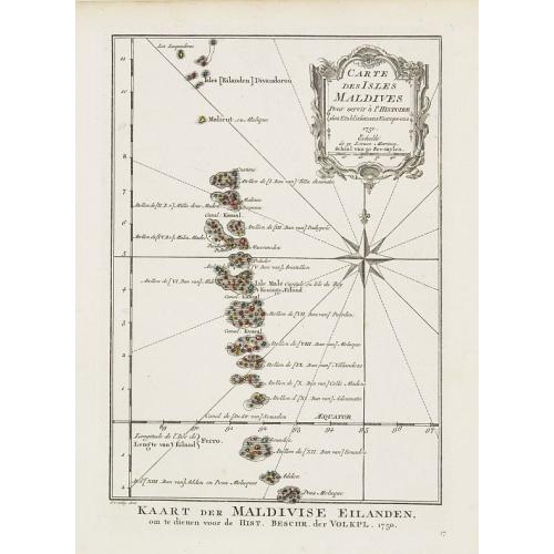 Old map image download for Carte des Isles Maldives.