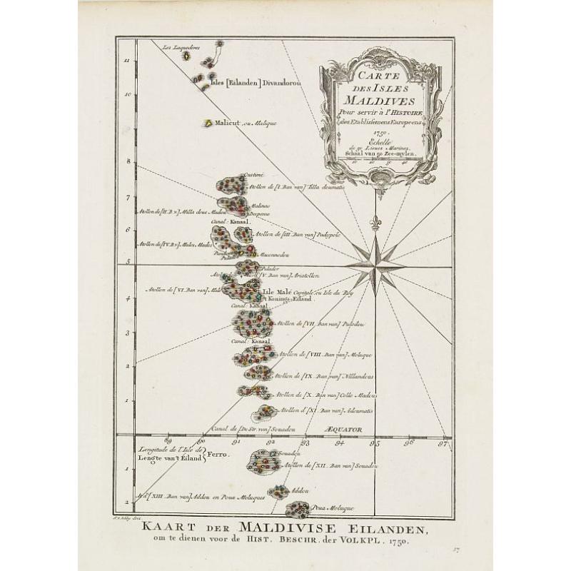 Carte des Isles Maldives.