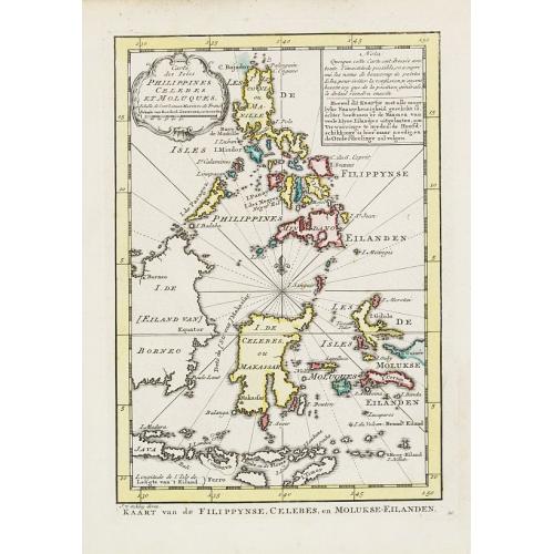Old map image download for Carte des Isles Philippines Celebes et Moluques.