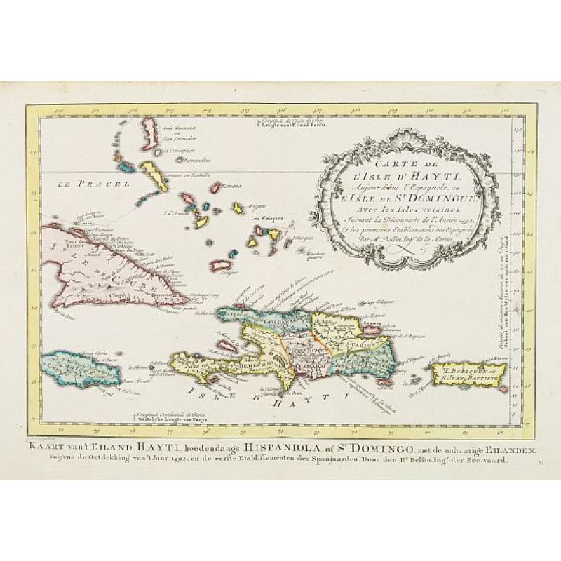 Carte de L'Isle d'Hayti, Aujour d'hui.. St.Domingue..