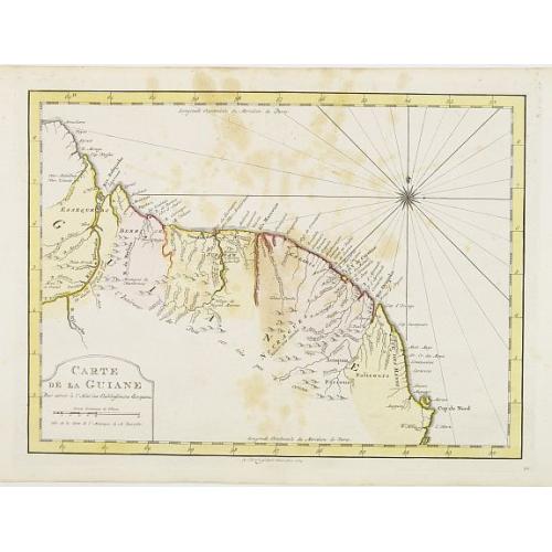 Old map image download for Carte de La Guiane..