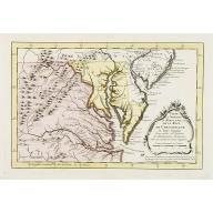 Old, Antique map image download for Carte de la Virginie et du Maryland, ou de la Baie de Chesapeack et pays voisins..