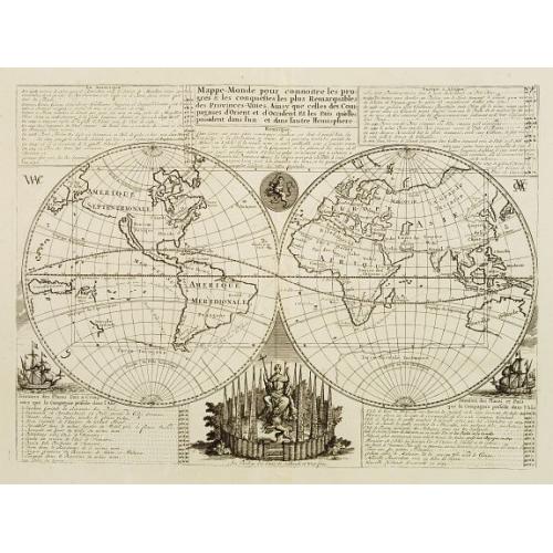 Old map image download for Mappe-Monde pour connoitre les progres & les conquestes..