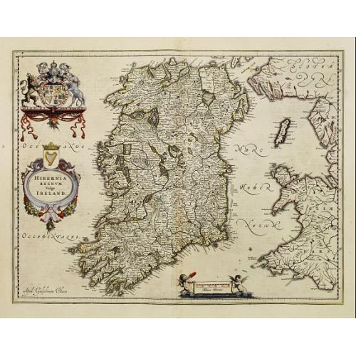 Old map image download for Hibernia regnum vulgo Ireland..