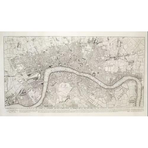Old map image download for This plan of the cities of London and Westminster and Borough of Southwark, with the contiguous buildings..