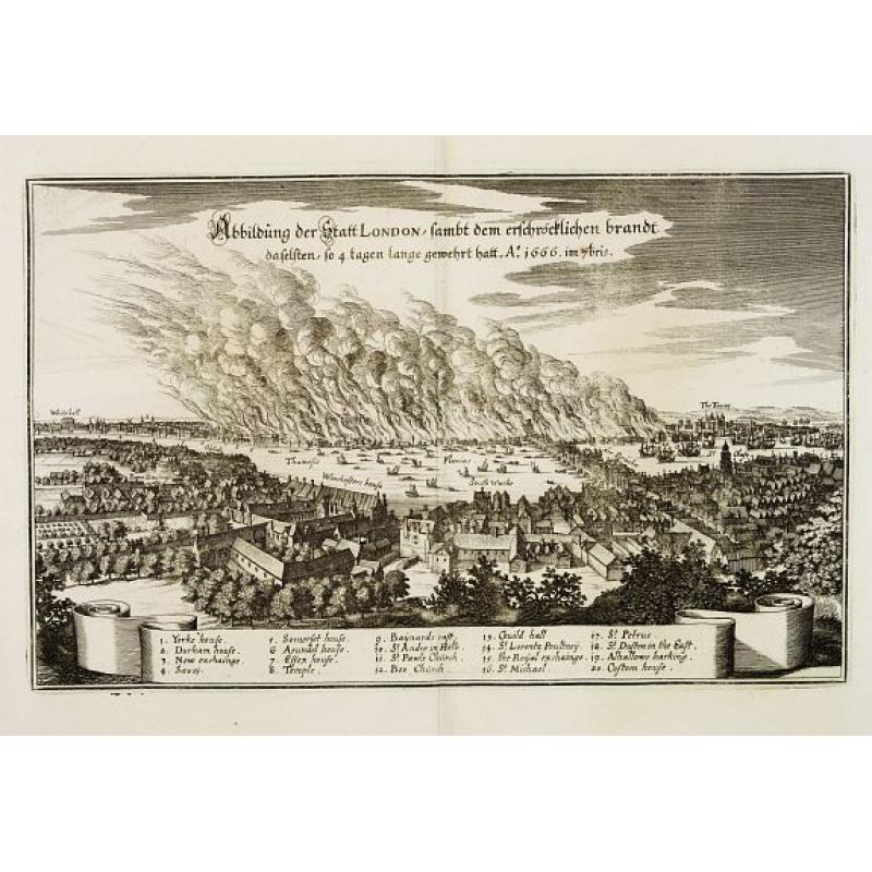 Abbildüng der Statt LONDON, sambt dem erschröcklichen brandt [?] A° 1666 ..