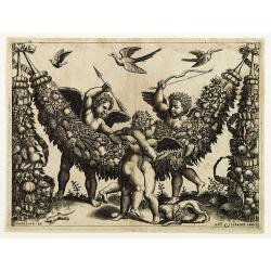 Image download for [Two Putti wrestling, while two putti try to stop them]