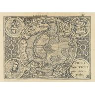 Old, Antique map image download for Polus Arcticus cum vicinis regionibus.