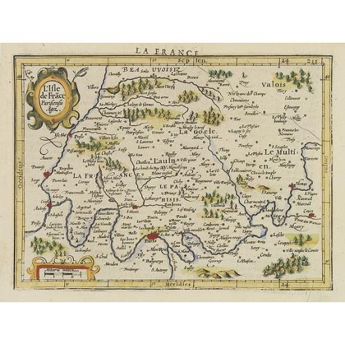 Old map image download for L''Isle de Frace. Parisiensis Ager.