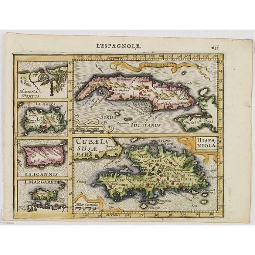 Old map image download for Cuba Insula. Hispaniola.