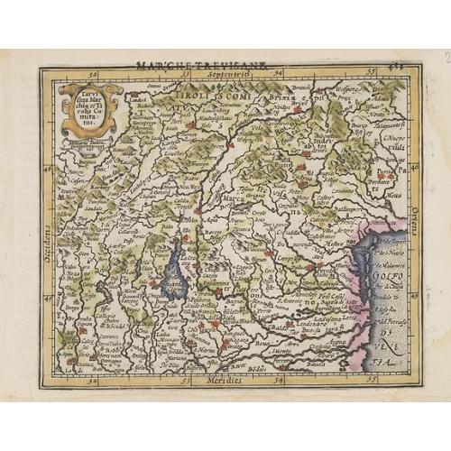 Old map image download for Tarvisina Marchia et Tirolis Comitatus.