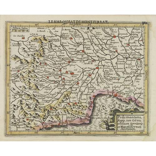 Pedemontana Regio, cum Genuensium territorionet Montiferrati Marchionatu.