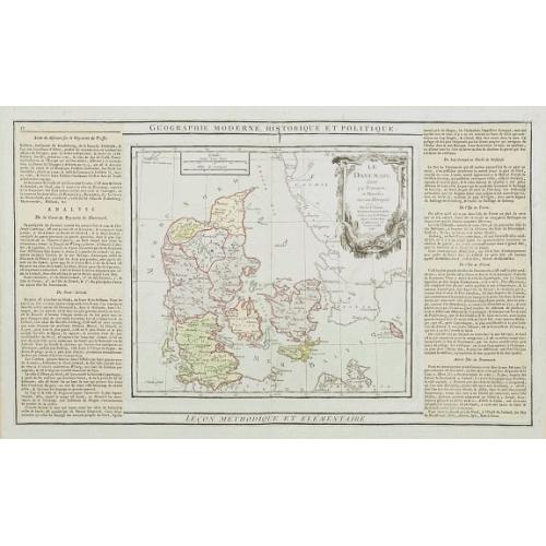 Old map image download for Le Danemark divisé par Provinces et Dioceses sous une Métropole..