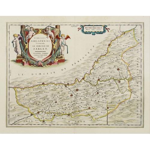 Old map image download for Dioecesis Sarlatensis, Vernacule.. Sarlat.