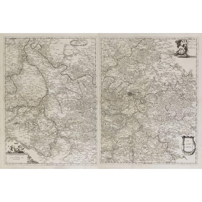 Parte Occidentale delli Contorni di Parigi.  Parte Orientale delli Contorni di Parigi.