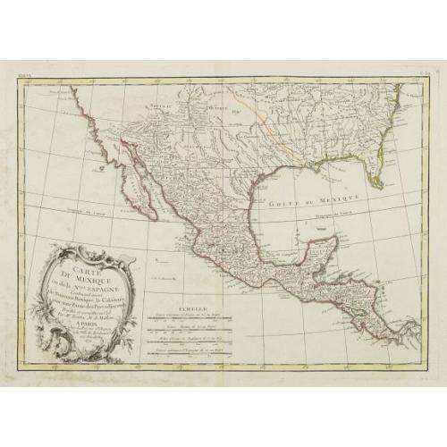 Old map image download for Carte Du Mexique ou de la Nlle. Espagne Contenant aussi le Nouveau Mexique, la Californie, avec une Partie des Pays adjecents . . . 1771
