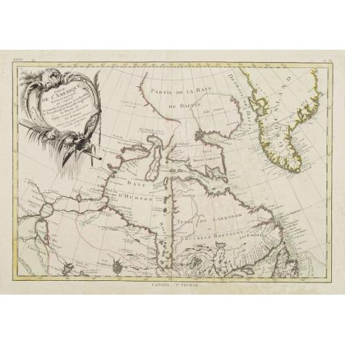 Old map image download for Partie de l'Amérique Septentrionale qui comprend le Canada.. La Floride &c..