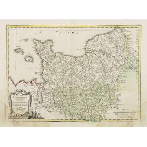 Old map image download for Carte du Gouvernement de Normandie avec celui du Maine et Perche..