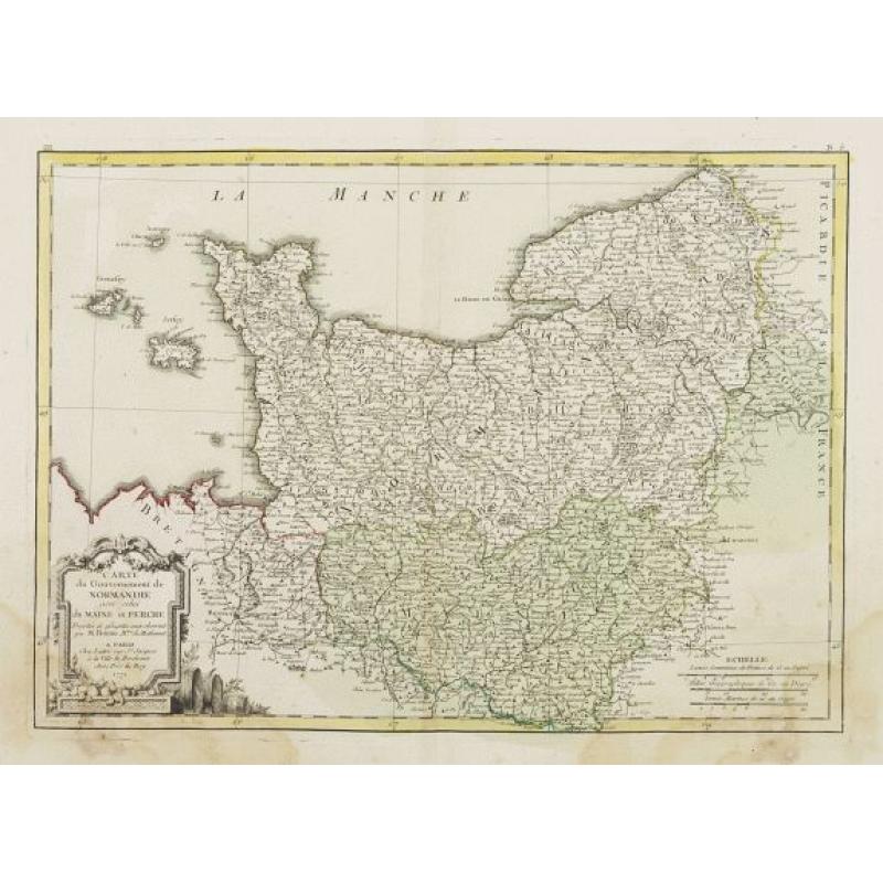 Carte du Gouvernement de Normandie avec celui du Maine et Perche..