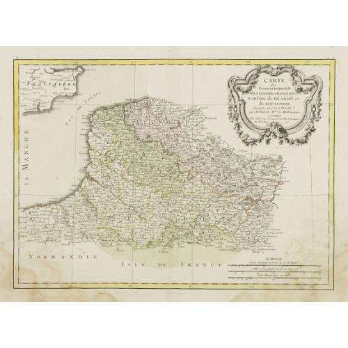 Old map image download for Carte des Gouvernements de Flandre Françoise, d'Artois, de Picardie et du Boulenois..