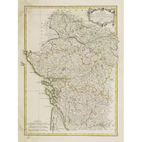 Old map image download for Carte des Gouvernements d' Anjou et du Saumurois.. Saintonge-Angoumois..