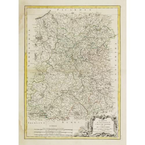 Old map image download for Carte du Gouvernement de L' Isle de France et de celui de L' Orleanois..