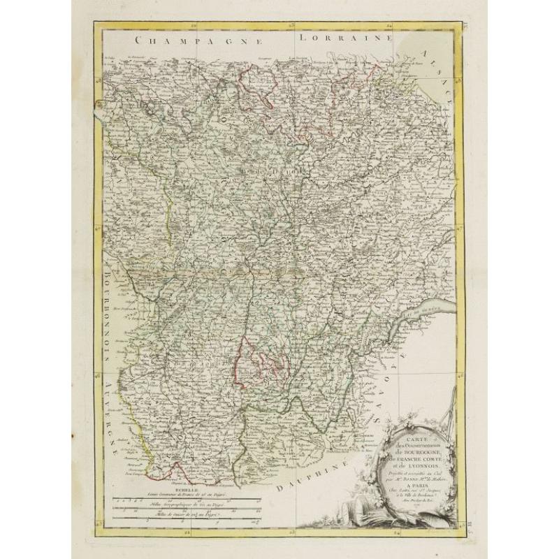 Carte des Gouvernements de Bourgogne, de Franche Comté et de Lyonnois..