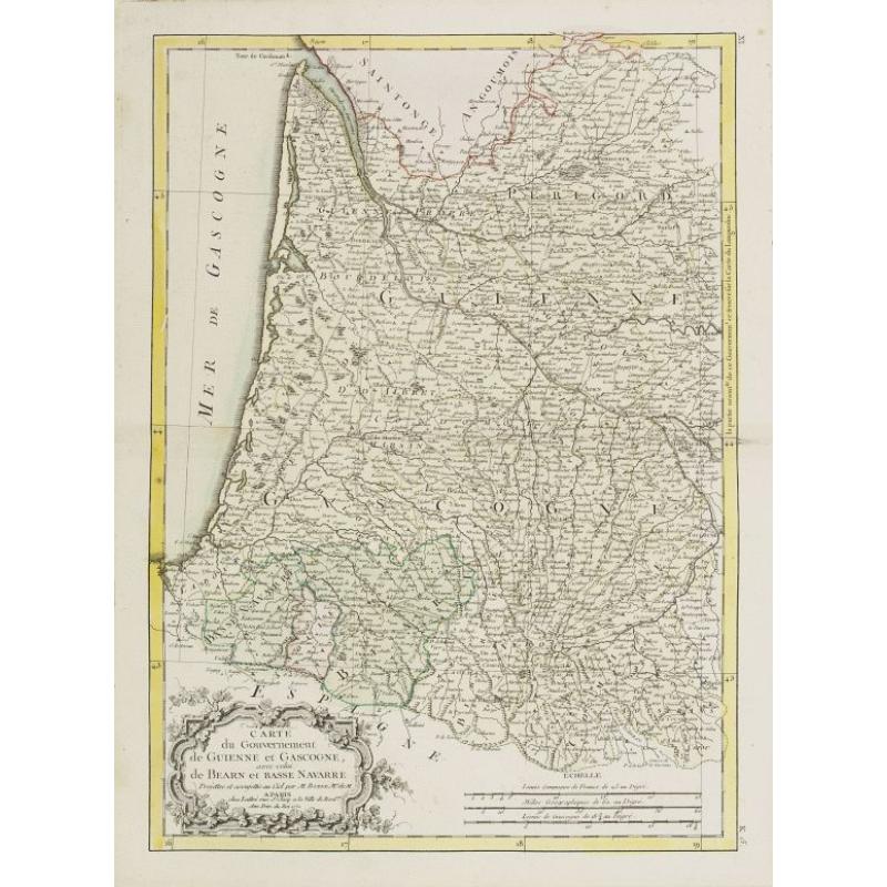 Carte du Gouvernement de Guienne et Gascogne.. Navarre..