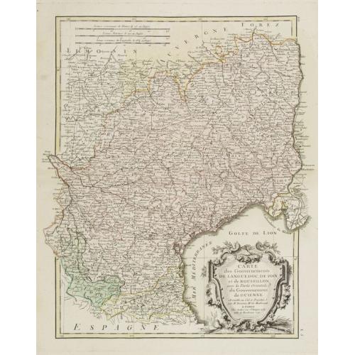 Old map image download for Carte des Gouvernements de Languedoc.. Roussillon..