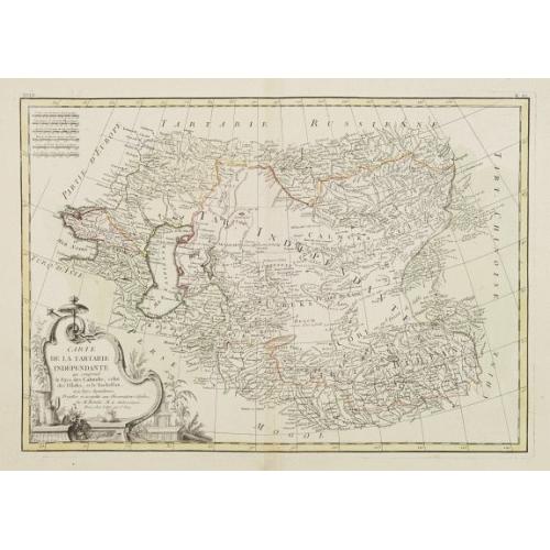 Old map image download for Carte de la Tartarie Indépendante qui comprend le Pays des Calmuks, celui des Usbeks, et le Turkestan..