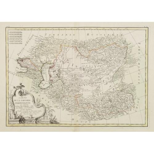 Old map image download for Carte de la Tartarie Indépendante qui comprend le Pays des Calmuks, celui des Usbeks, et le Turkestan..