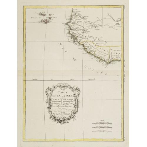 Old map image download for Carte de la Guinée contenant les Isles du Cap Verd, le Senegal..
