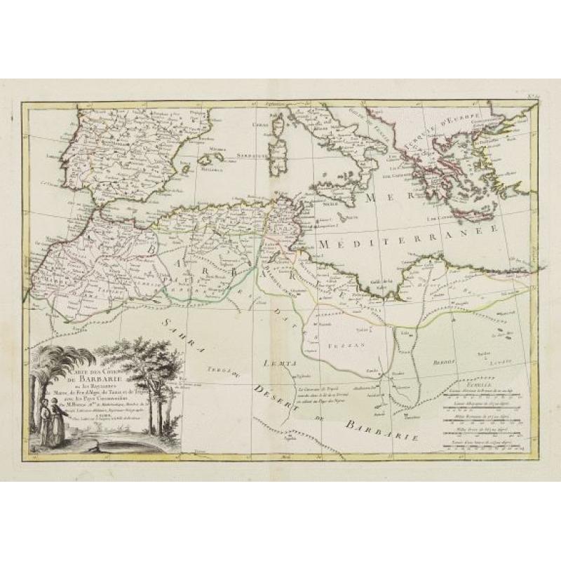 Carte des Côtes de Barbarie ou les Royaumes de Maroc.. Circonvoisins..