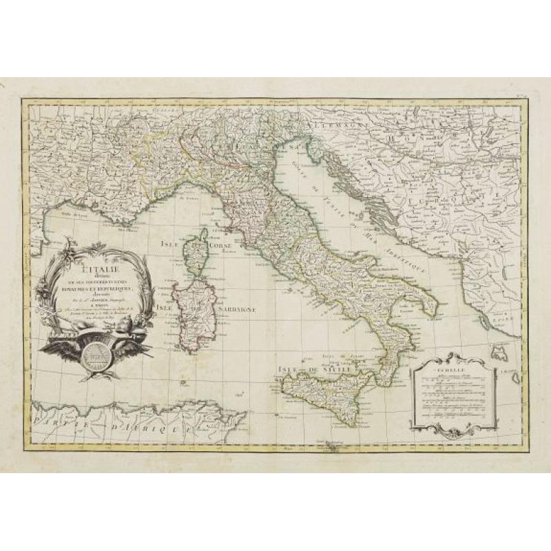 L' Italie divisée en ses differents Etats Royaumes et republiques..