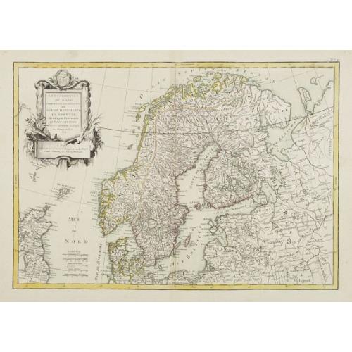 Old map image download for Les Couronnes du Nord comprenant les Royaumes de Suede Danemarck et Norwege..