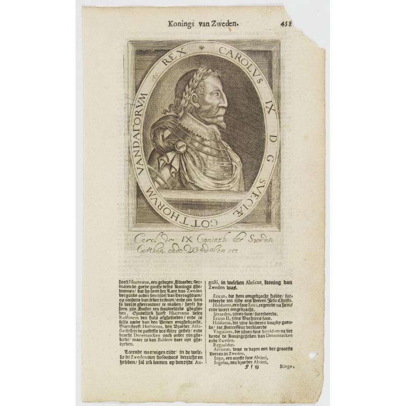 Carolus IX D G Sveciae Gotthorum Vandalorum etc. Rex.