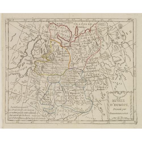 Old map image download for La Russie d'Europe Divisée par Gouvernemens.