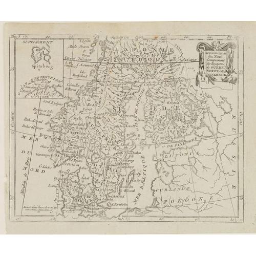 Old map image download for Les Couronnes du Nord, Comprenant les Royaumes de Suède, Norwege et Danemarck.