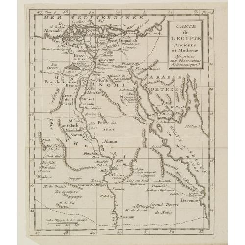 Carte de l'Egypte Ancienne et Moderne..